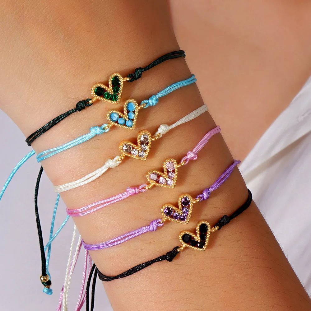 

Богемный браслет из рисовых бусин, регулируемая форма сердца, разноцветный ручной работы, простой модный браслет из бисера, индивидуальный дизайн, оригинальный дизайн