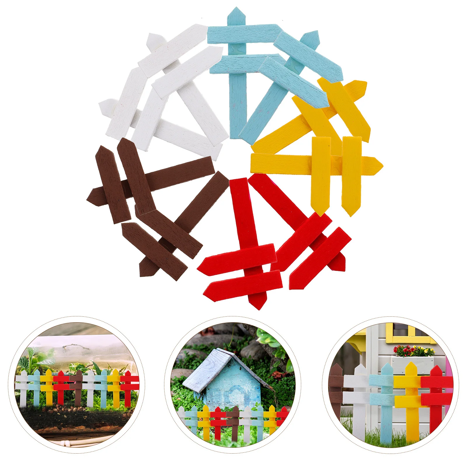 25 Stücke Miniatur Holzzaun Mini Haus Zubehör Exquisite Handwerkskunst Garten Werkzeug Requisiten Haus Mini Spielzeug Miniatur Werkzeug