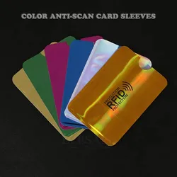 10Pcs Color RFID Blocking Credit Bank Card Sleeves Protector Aluminum Foil Anti-Scan Card Holder Access Control Card Keeper Case