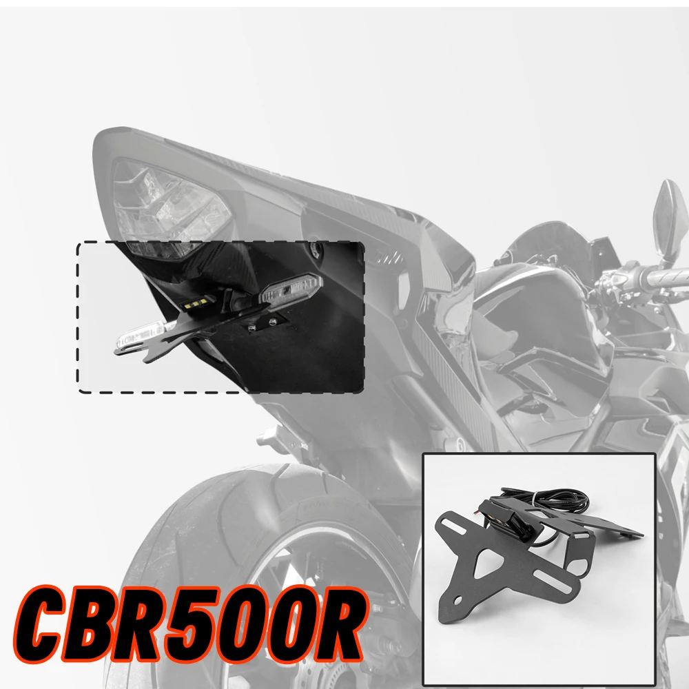 

Tail Tidy Fender Eliminator License Plate Stainless Steel Holder Bracket Led Light For Honda CBR500R 2019 2020 2021 2022