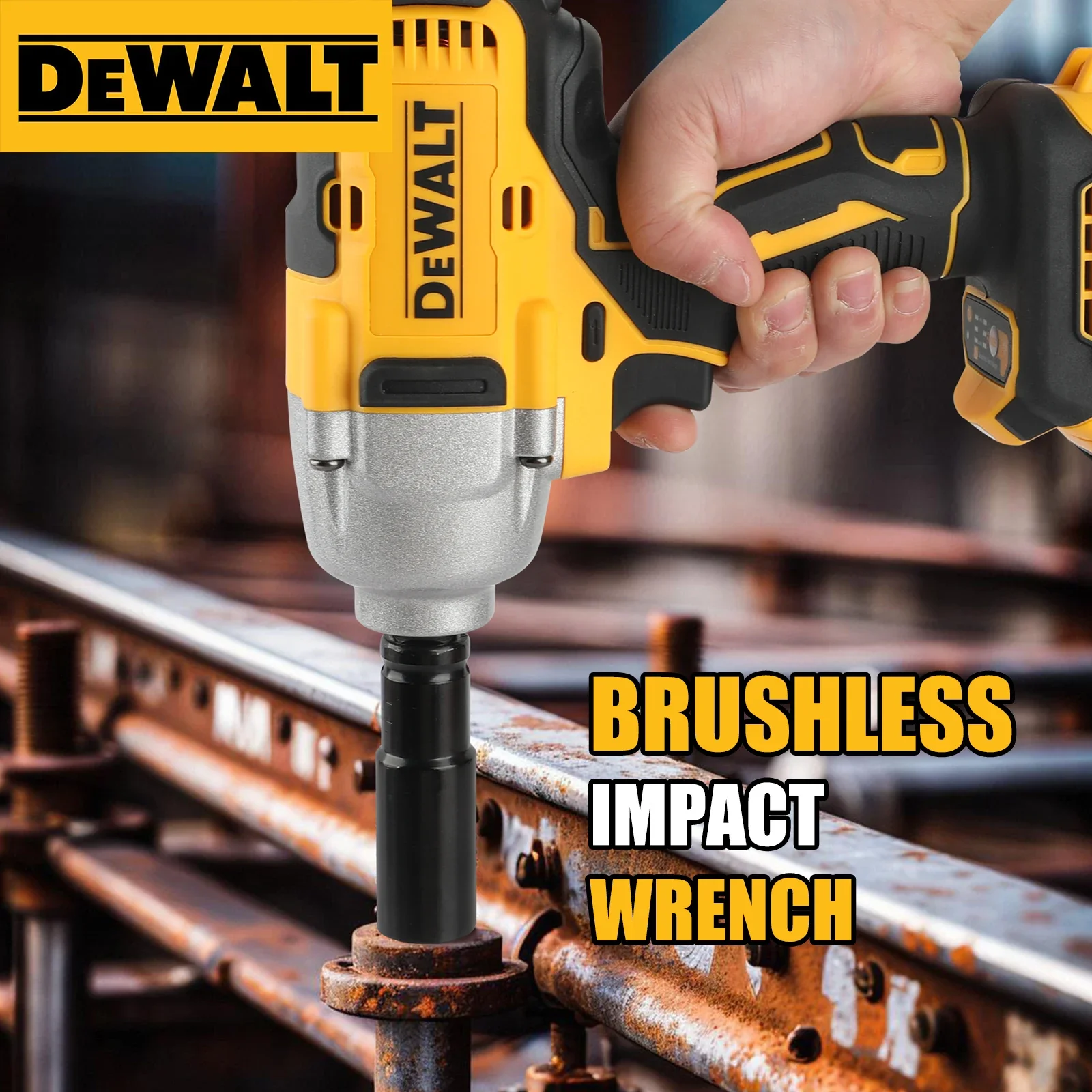 DEWALT DCF900 20V Cordless Impact Wrench Brushless Motor 1898Nm High Torque 1/2" Chuck for Tire Repair & Bolt Fastening