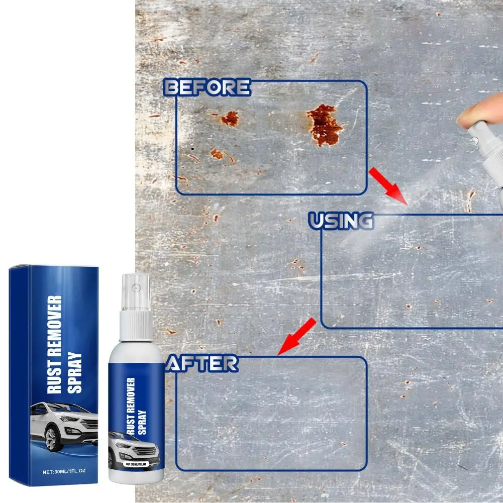 Car Rust Remover Spray Multi‑Purpose Metal Surface Rust Dissolver Cleaning Agent For Automobile Wheel Rust Removal Maintenance