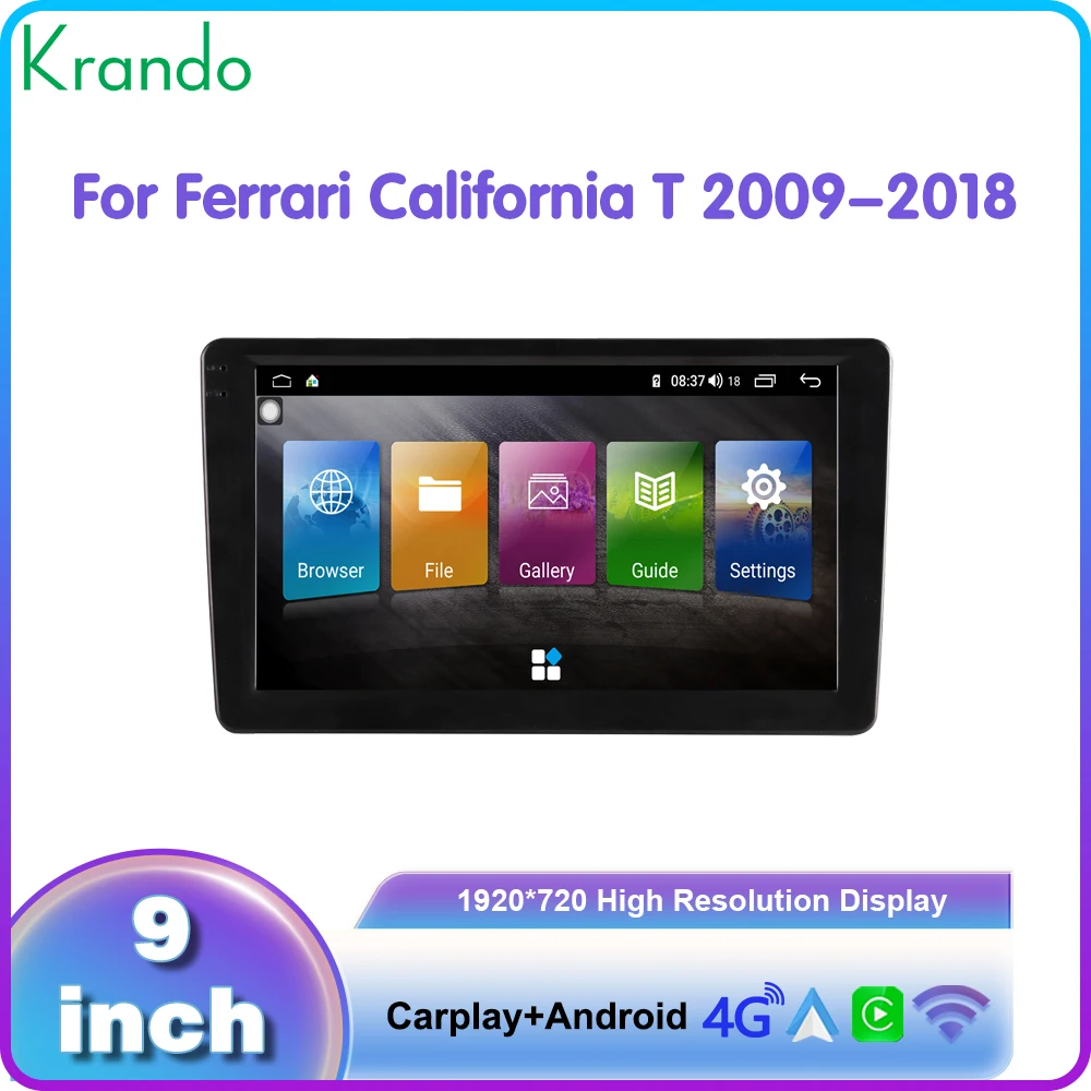 Krando 9 بوصة أندرويد السيارات NBT الملاحة Carplay لفيراري كاليفورنيا T 2009-2018 السيارات لتحديد المواقع والملاحة