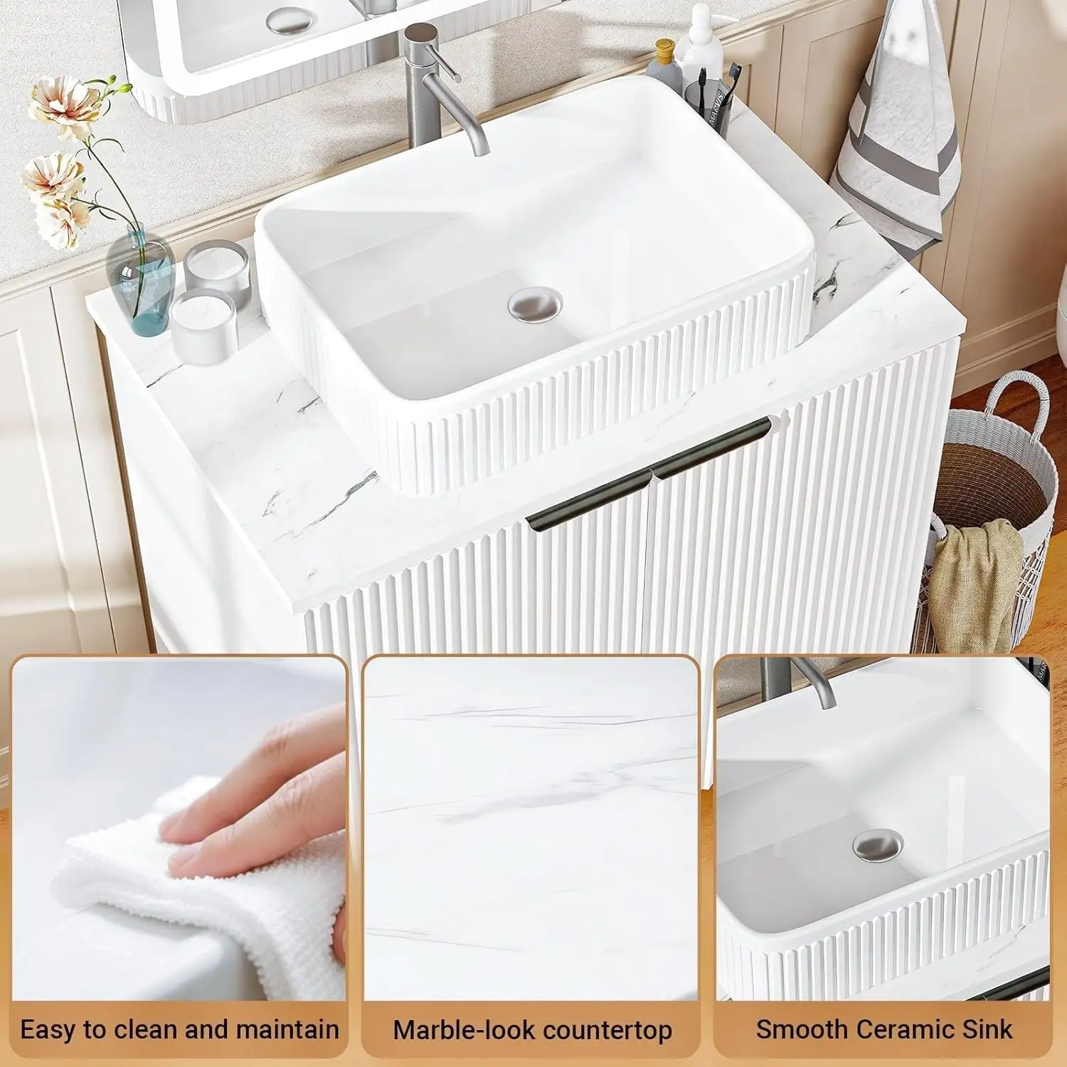 30" Farmhouse Vanity Sink 6