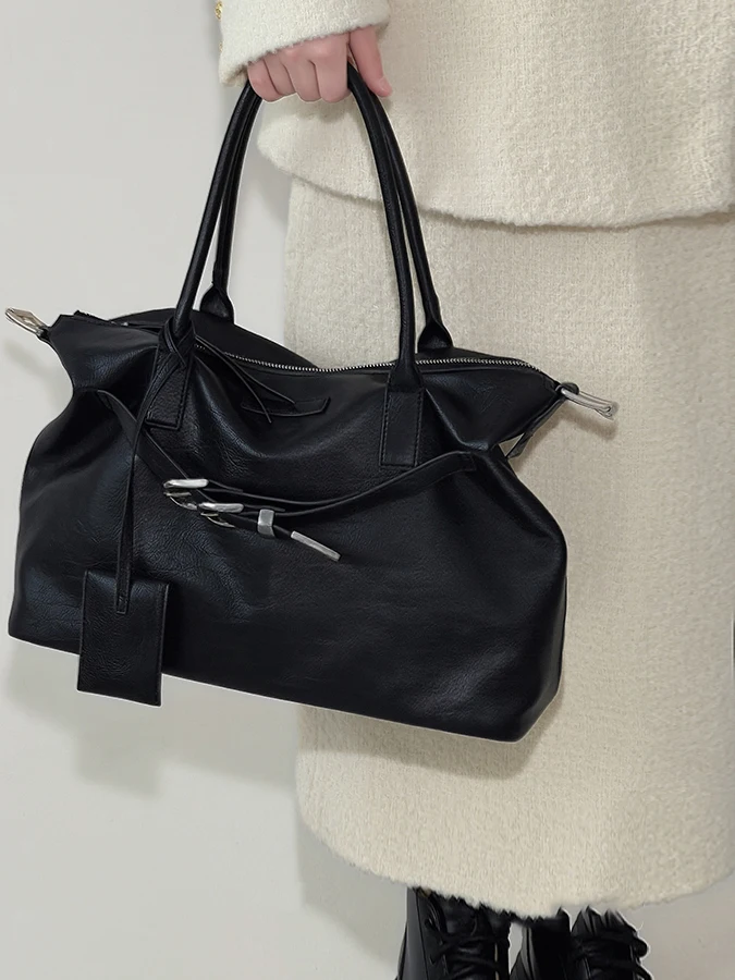 

2025 Новая простая большая сумка-тоут Capaci ex Crossbody Bule Design, универсальная пригородная сумка на одно плечо