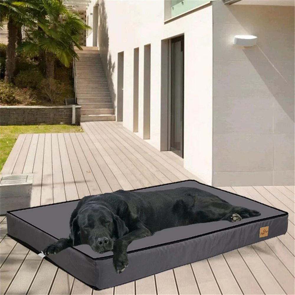 Large Orthopaedic Dog Bed Waterproof Cushion Pet Mattress 2 In 1 Pet Dog Crate Bed with Removable Washable Cover Indoor Outdoor