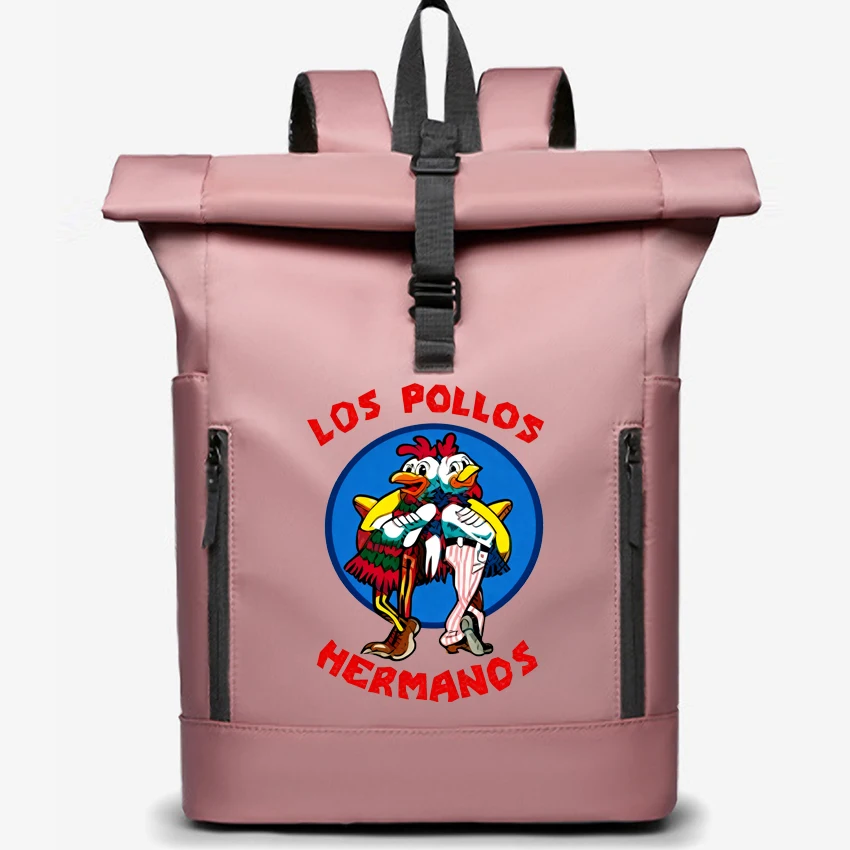 

Business Computer Backpack Men's Commuter Bag Breaking Bad LOS POLLOS Hermanos Printed Student Bookbag Dual Shoulder Couple Bag