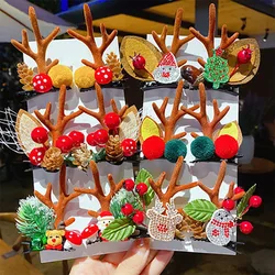 Christmas Hairpin Jewelry Antler 2022 New Side Barrettes Party Cartoon Funny Children's Clip Wholesale