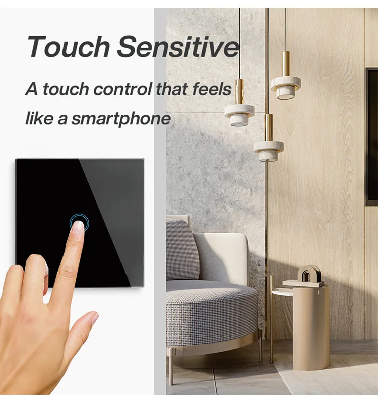 mobu EU Touch Switch LED Crystal Glass Panel Wall Lamp Light Switch 1/2/3 Gang AC100-240V LED Sensor Switches Interruttore