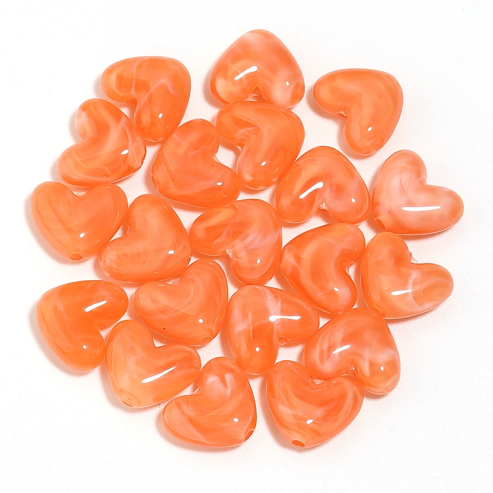 20 Stück 14 x 12 mm zweifarbige Acryl-Herzperlen, lose Herzperlen für die Schmuckherstellung, DIY-Armbänder, Halsketten, Schlüsselanhänger, Zubehör – Detail 17