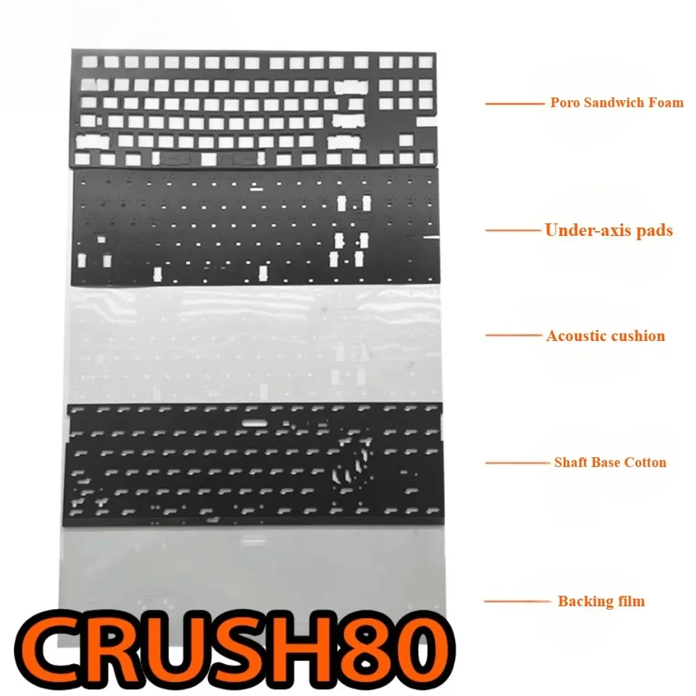 WOB CRUSH80 Keyboard Sound Pack Poron Silencing Foam Bottom Cotton Ixpe Shaft Underpad for Game Mechanical Keyboard Accessories