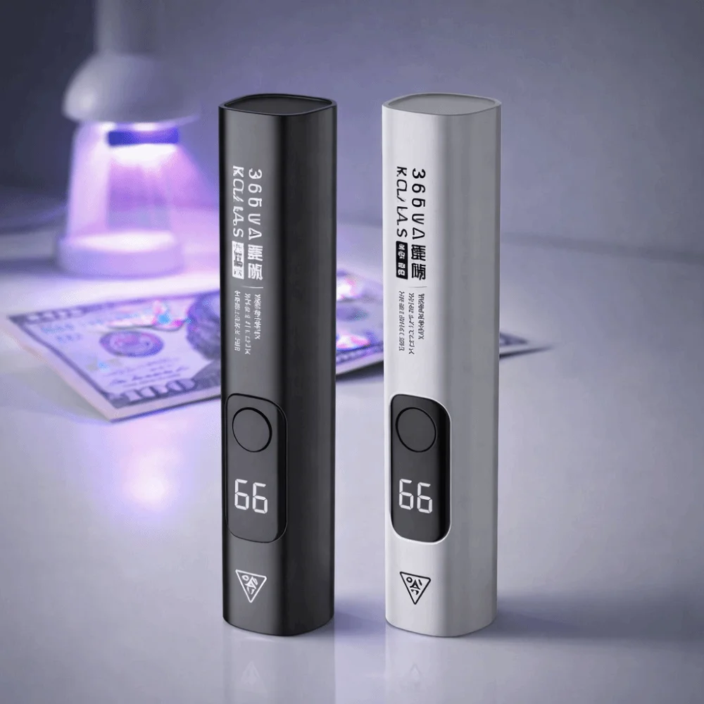 365nm UV Flashlight Intelligent Digital LED Display Ultra Violet BlackLight Handheld Fast Curing Purple Light Lamp Nail Art