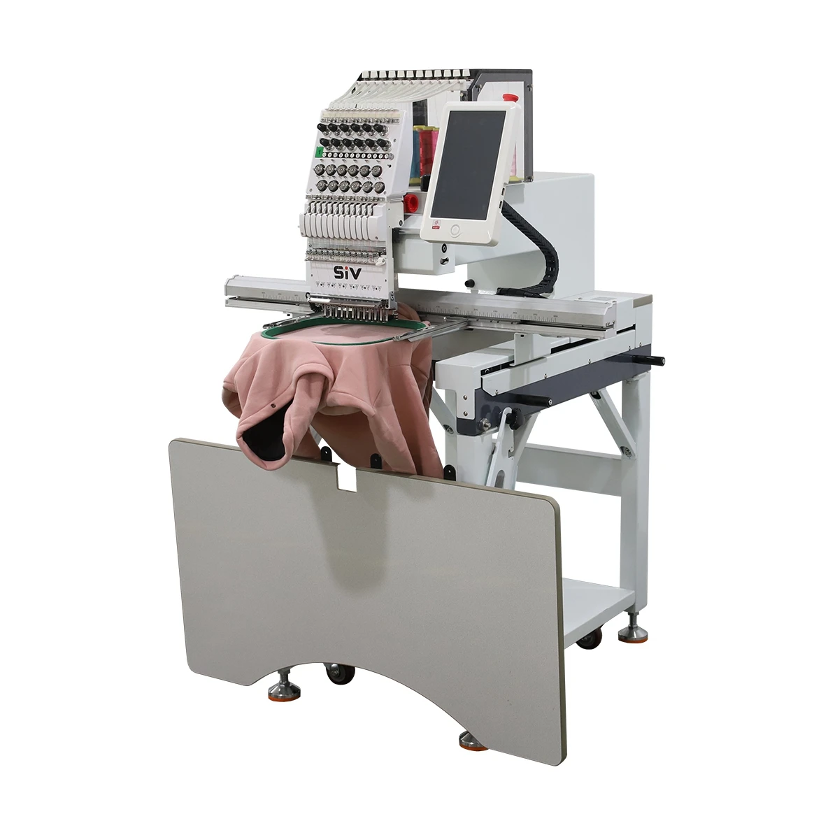ماكينة تطريز برأس واحد أوتوماتيكية عالية السرعة SIV تطريز تي شيرت مسطح محوسبة للخياطة والتصميم