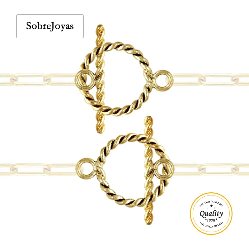 

Набор круглых застежек-переключателей с позолотой 14 карат для изготовления ювелирных изделий - застежки для браслетов и ожерелья, позолоченные ювелирные изделия