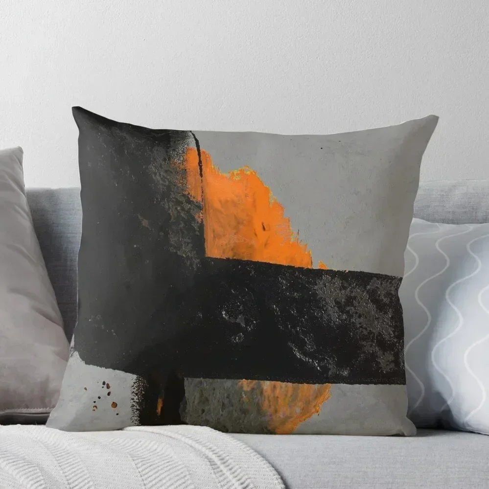 

Minimal Orange on Black Throw Pillow Cusions Cover Decorative Cushions pillow cover christmas pillow
