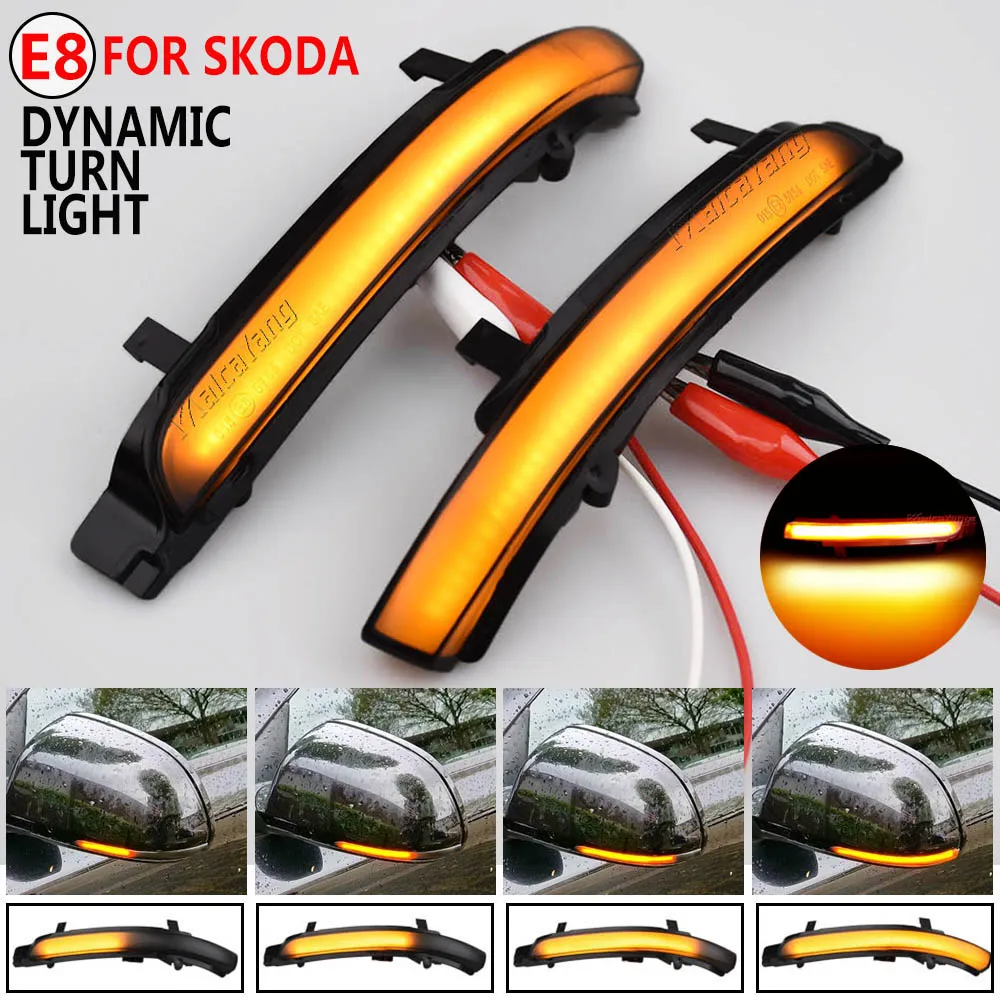 

For Skoda Octavia Superb B6 3T 08-14 MK2 1Z 09-13 Car LED Dynamic Turn Signal Light Rearview Indicator Blinker Sequential Lamp