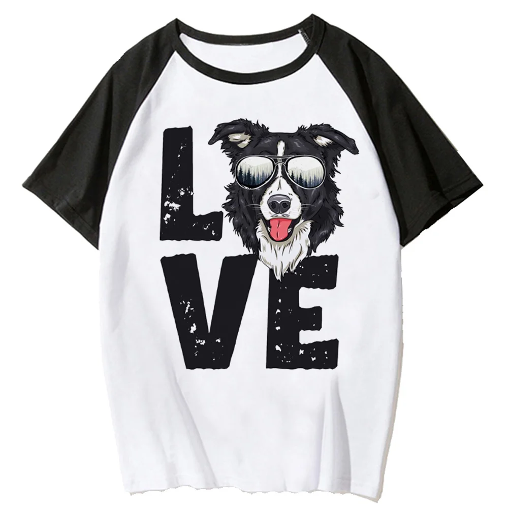 Border Collie t-shirts women summer designer top girl harajuku clothes