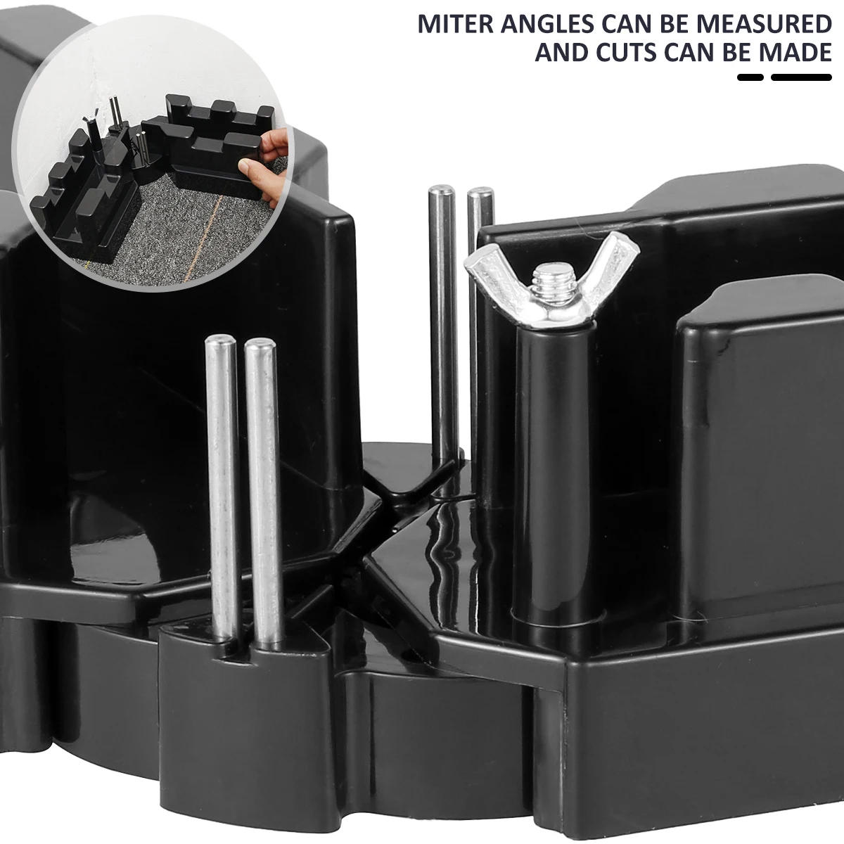 Outil de coupe de mesure d'onglet 2 en 1, jauge biseautée et boîte à onglets, mesure des balises et outil de coupe d'angle de sciage d'onglet pour plinthes