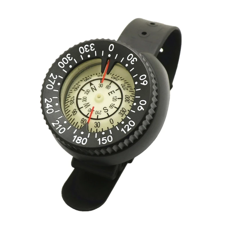 YY Waterproofs Luminously Dials Compasses Underwater Diving Navigations Compasses Adjustable Silicones Strap Sighting Compasses