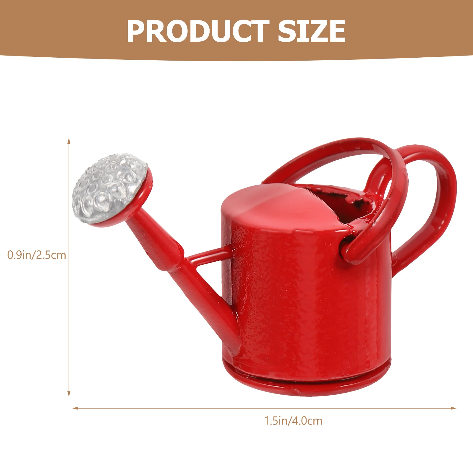 

2 Pcs Tin Watering Can Dollhouse Toy Kids Pretend Play Toys Set Simulation Props Iron Miniature Red