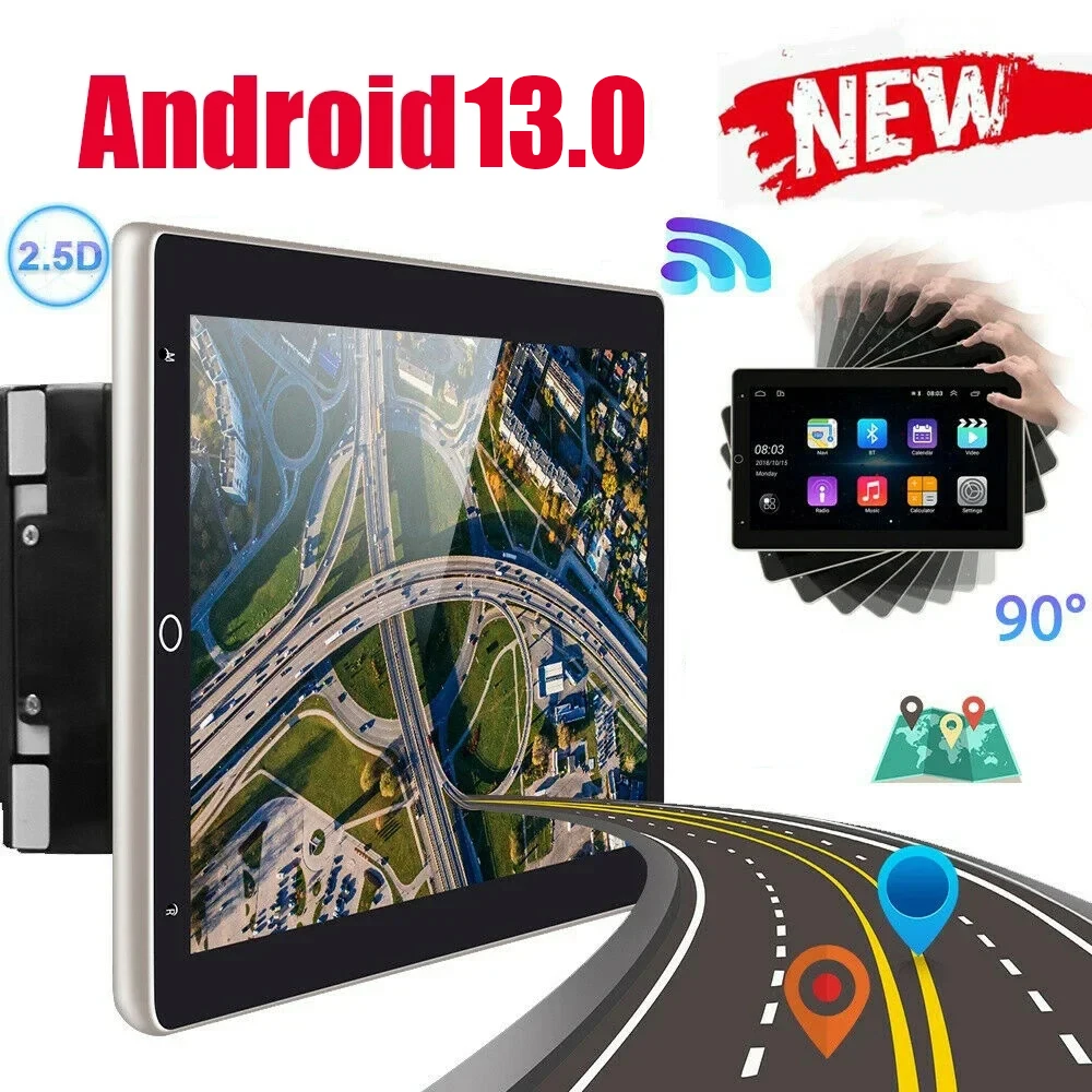 

Android 13.0 Car Radio Stereo 2 din Multimedia MP5 Player GPS WIFI Bluetooth Player Autoradio Rotatable Vertical ScreenTouch