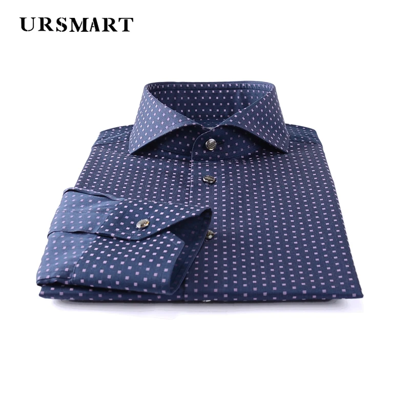 custom mens Windsor collar long sleeve shirt purple jacquard pure cotton slim shirt for men