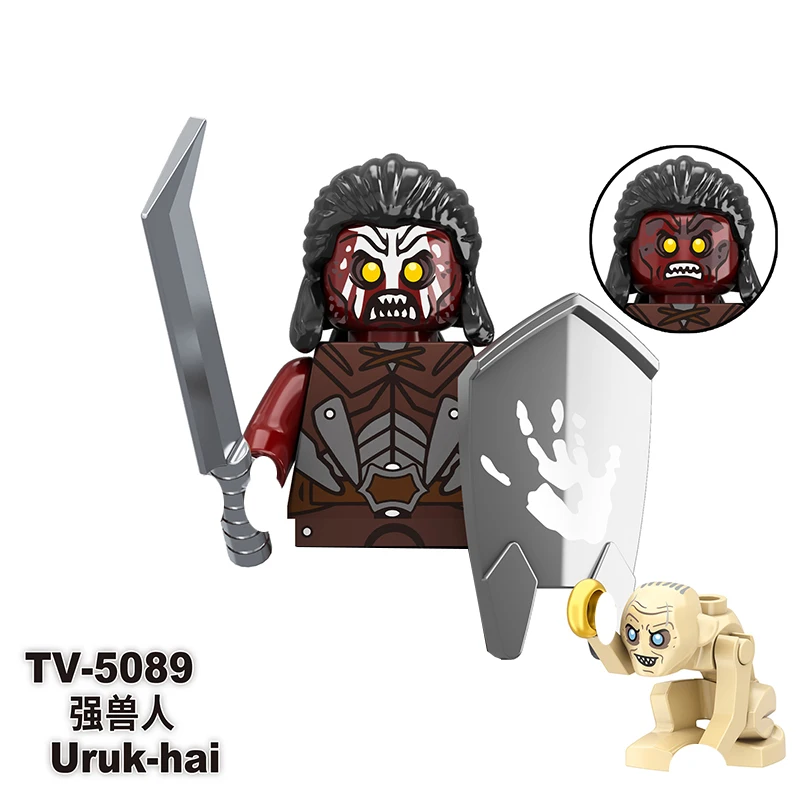 Herr der Ringe Hobbit Minifiguren Mittelalterliche Filmfiguren Bausteine Figuren DIY Zusammenbaubare Ziegelsteine Puppen Kreative Kollokation