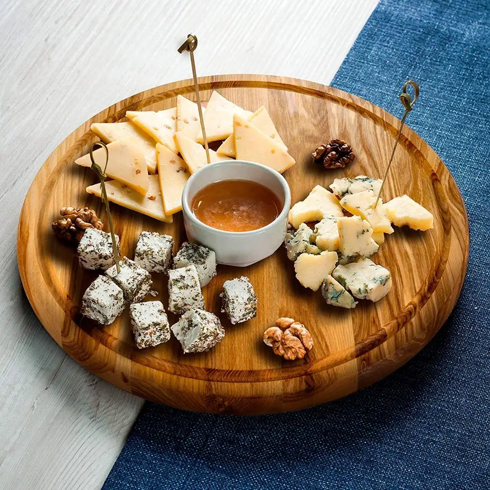 Christmas Cookie Tray Eco-Friendly Wood Cake Stand with Creative Transparent Dust-Proof Cover Dome Lid for Wedding & Birthday