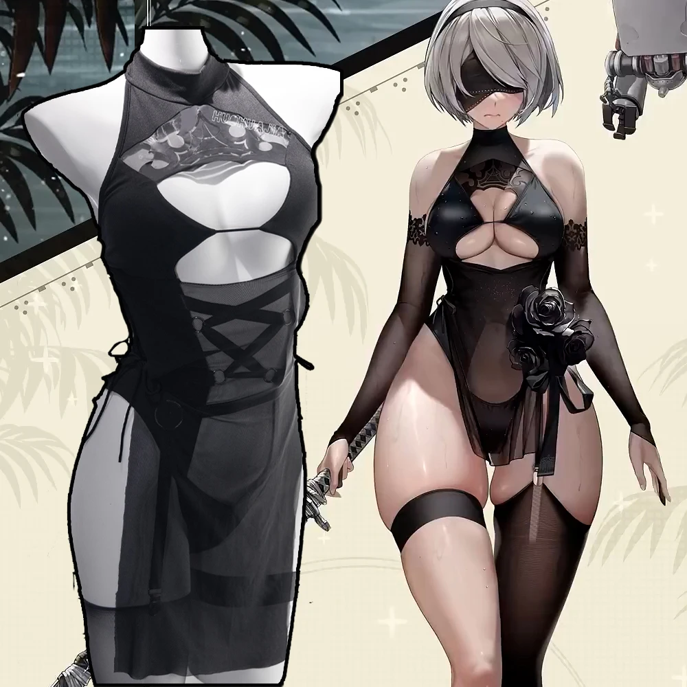 

NIKKE YoRHa 2B Cosplay Costume Nier Automata 2B Swimsuit 2b Cheongsam Sexy Lingerie Christmas Dress for Women Halloween Costumes