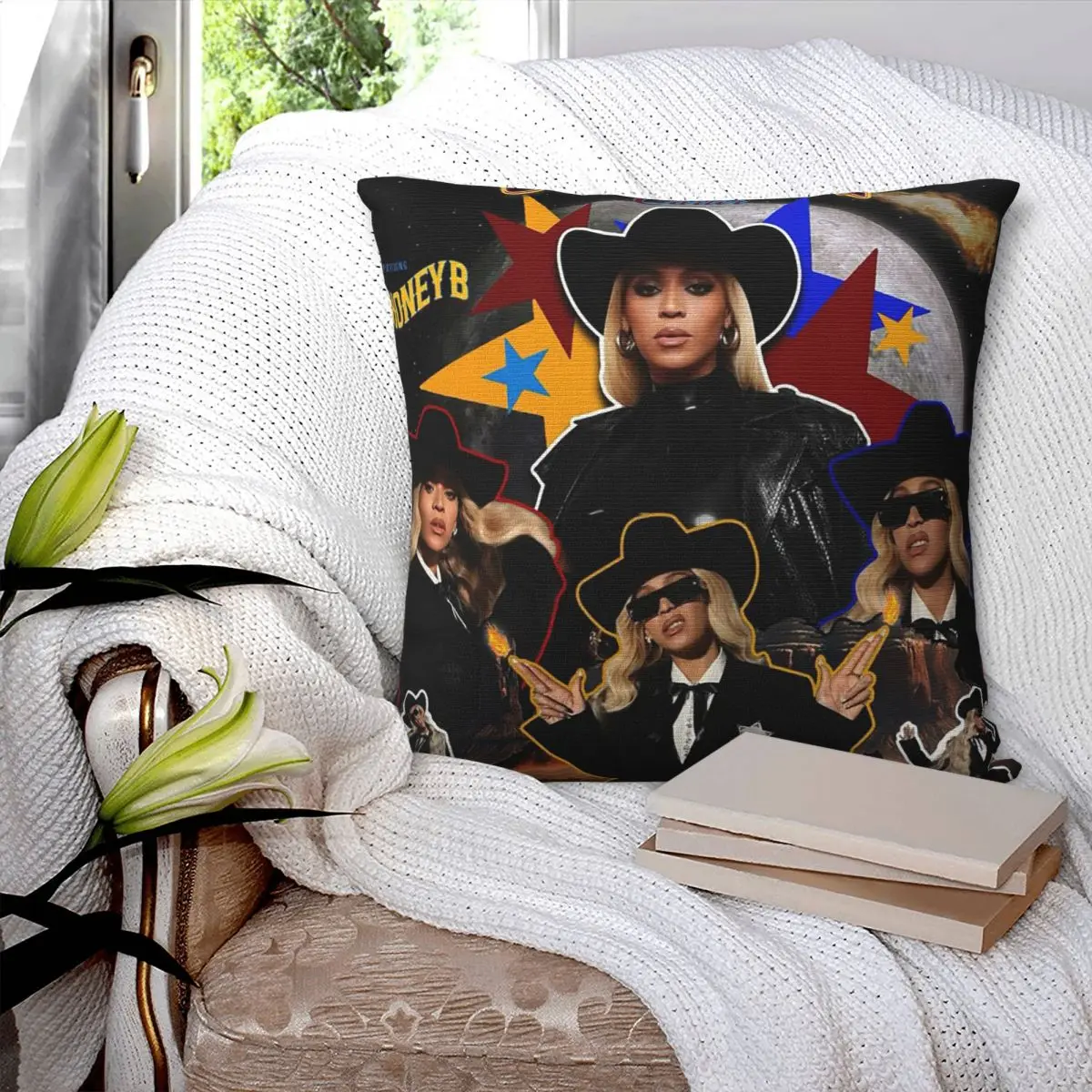 

Cowboy Carter Beyonce New Album Square Pillowcase Pillow Cover Cushion Zip Decorative Comfort Throw Pillow for Home Car
