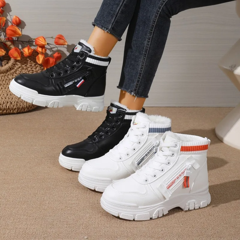 

2025 Trend Women Sneakers Comfortable Lace Up Platform Boot Women Walking Anti-slip Sneakers Women High Quality Boots