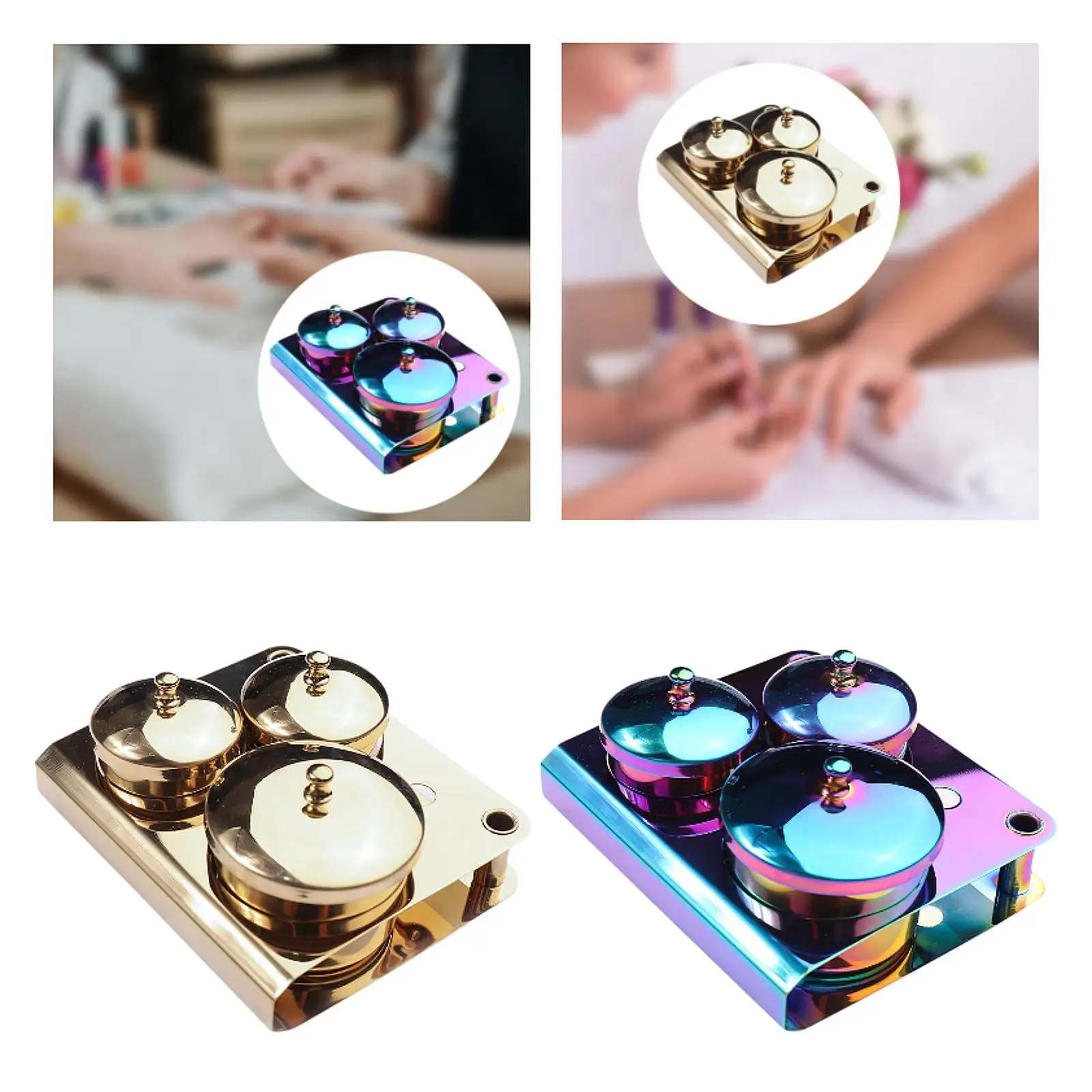 3 Stück Nail Art Cup Schalen mit Abdeckung für Nail Design Tool Nail Art Artist