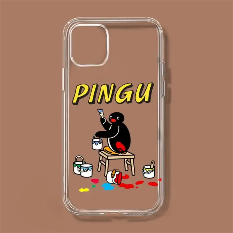 Cartoon Pingu Penguin Phone Case For Samsung GalaxyS20 S21 S30 FE Lite Plus A21 A51S Note20 Transparent Shell