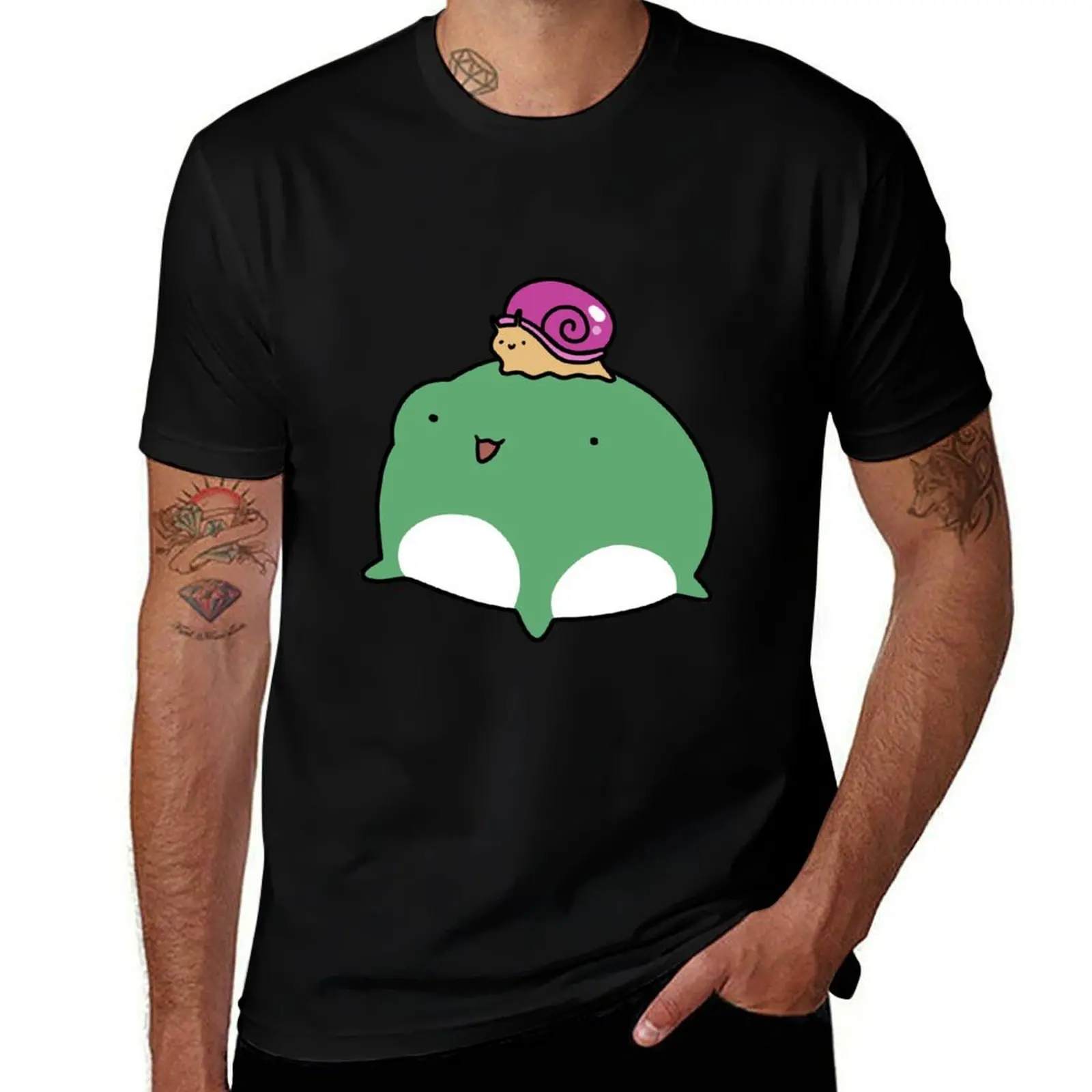 

Футболка с улиткой и лягушкой, персонализированные футболки с принтом для мужчин, футболка