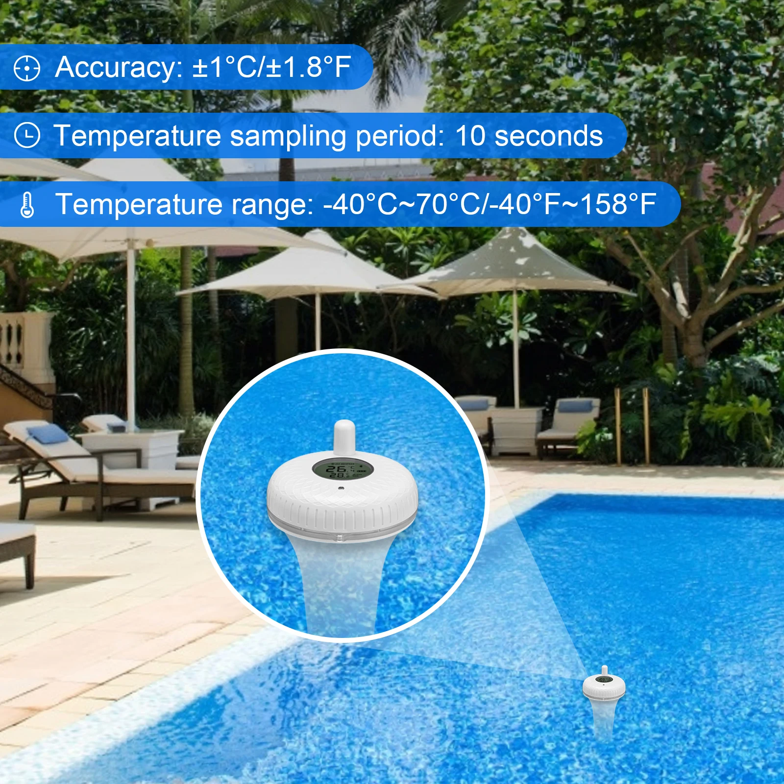 INKBIRD 3 Types Wireless Swimming Pool Thermometer Outdoor Indoor Bluetooth Control Accurate Digital Temperature Monitor for Spa