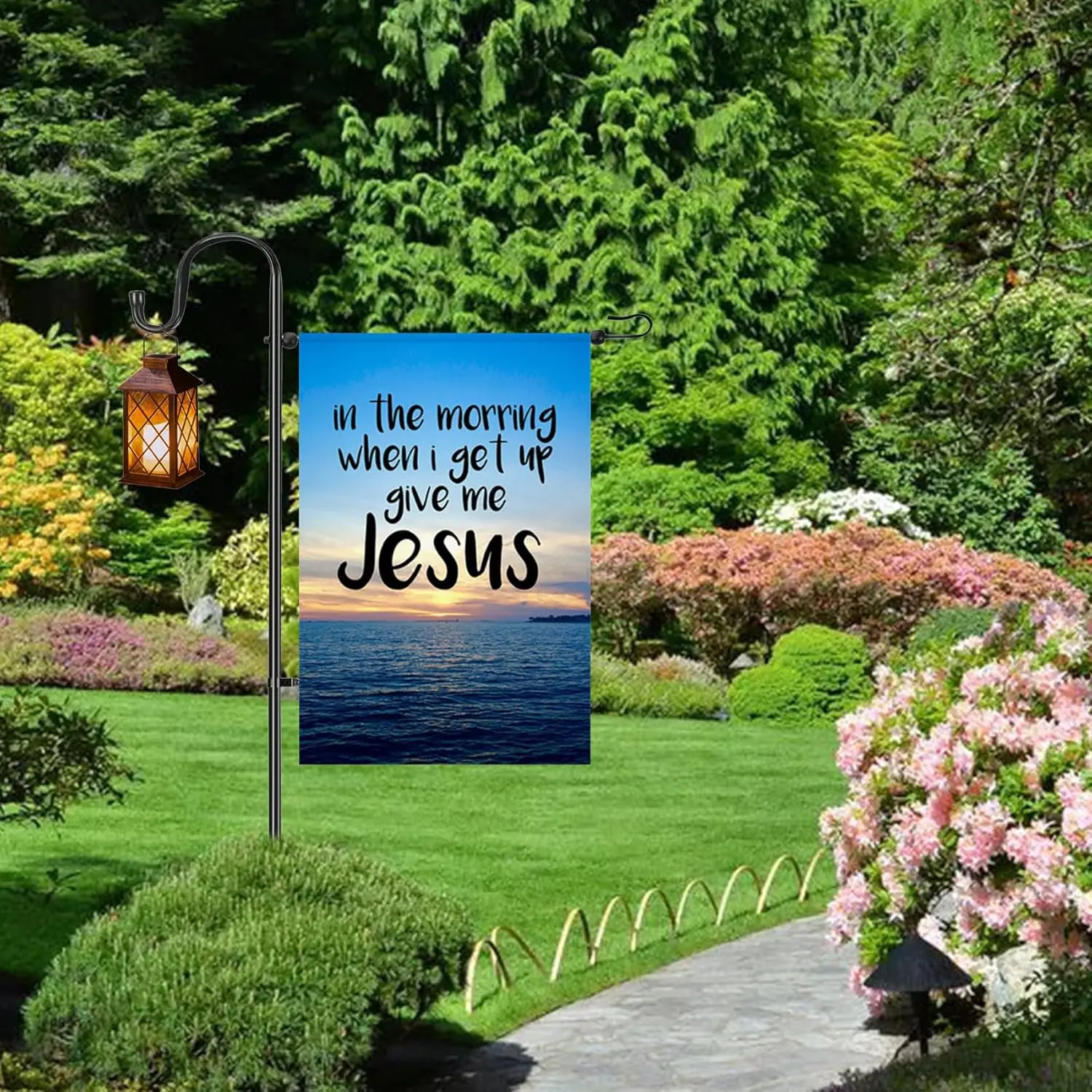 Give me Jesus Garden Flag 12x18 Vertical Double Sided Good Life Holiday Outside Decorations Burlap Yard Flag