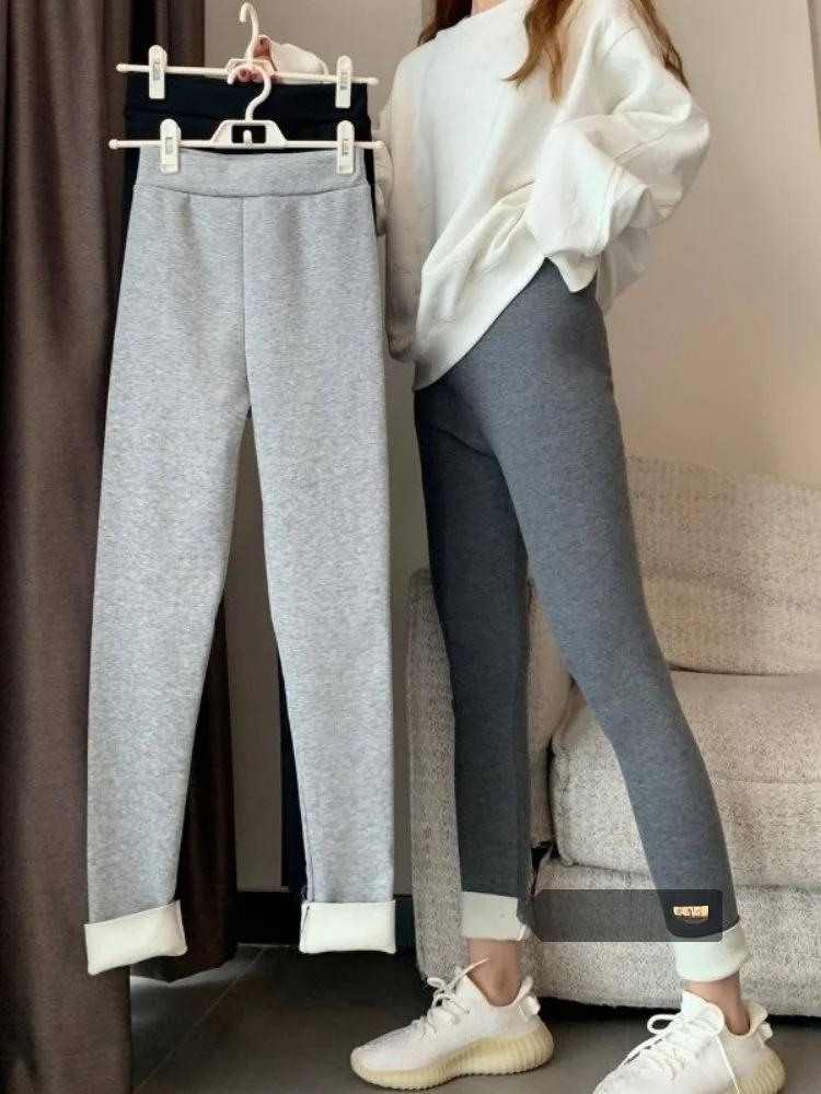 Pantalon amincissant Bla couche de Base pour femme, vêtement d'extérieur, chaud, coupe serrée, à revers, taille élastique, Long, nouvelle collection hiver