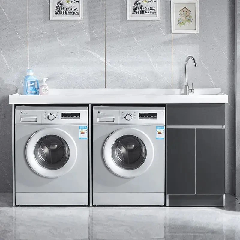 HTT honeycomb aluminum double washing machine cabinet dryer laundry cabinet balcony cabinet combination drum integrated