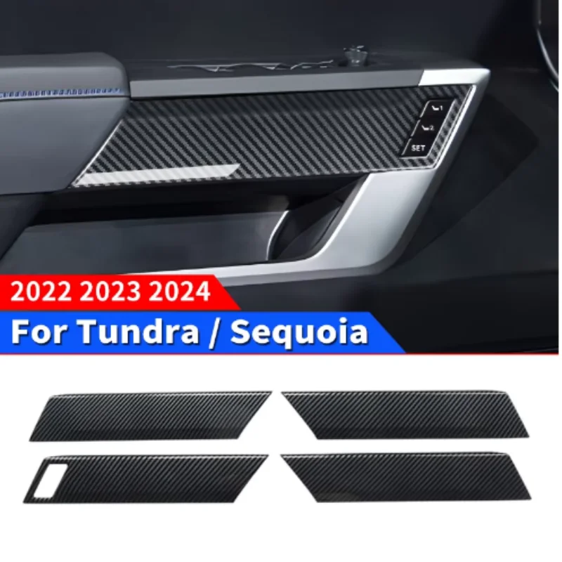 

For 2022-2024 Toyota Tundra Sequoia interior door decorative strip modification carbon fiber pattern upgraded accessories
