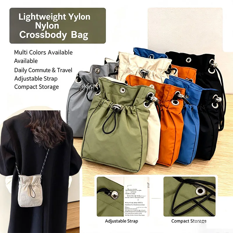 Homefish Soft Nylon Crossbody Bag Multifunctional Mini Phone Wallet Square Shoulder Bag Crossbody Purse Messenger Bag