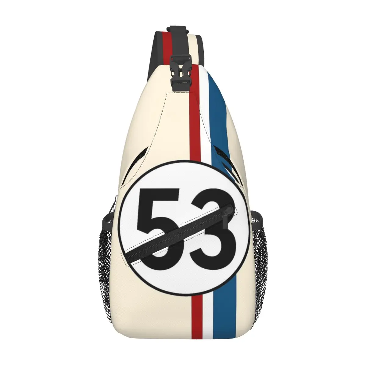 Herbie Number 53 Sling Backpack Sling Bag Hiking Traveling Chest Bag Daypack Men Fashion Crossbody Backpack Shoulder Bag Pouch