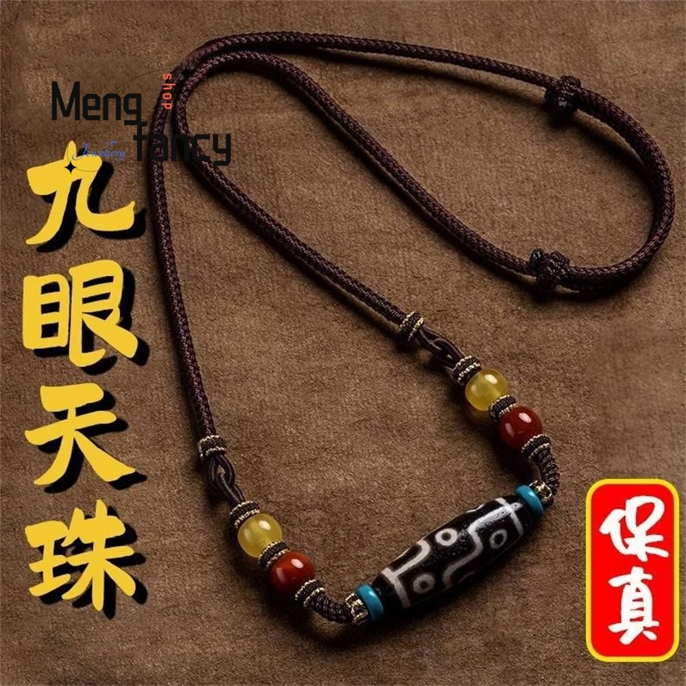 

Handmade Exquisite Elegant Simple High-grade Necklace Nine Eyes Bead Lanyard Pendant Retro Fashion Best Selling Holiday Gifts