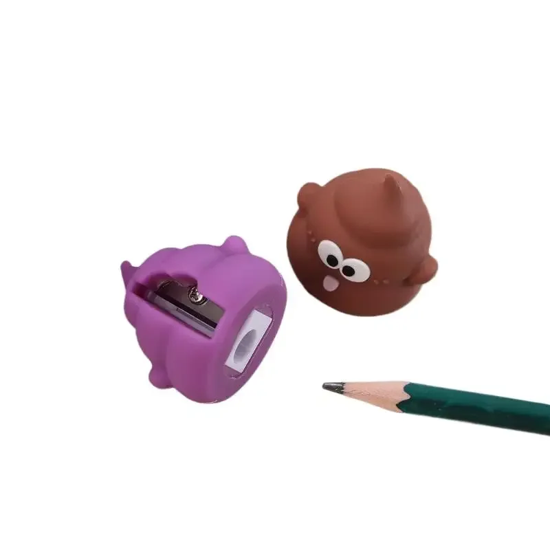 1 pieza de regalo de recompensa para niños, Mini sacapuntas de caca bonito para estudiantes de escuela primaria, práctico sacapuntas