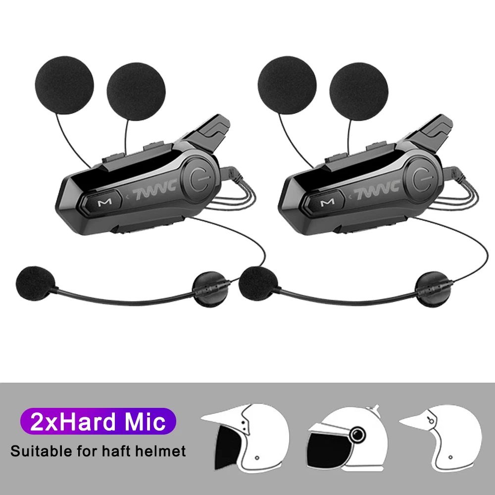 

Bluetooth 5.0 Motorcycle Helmet 1000m Intercom Wireless Handsfree Call Waterproof Noise Reduction Motor Intercomunicador Headset