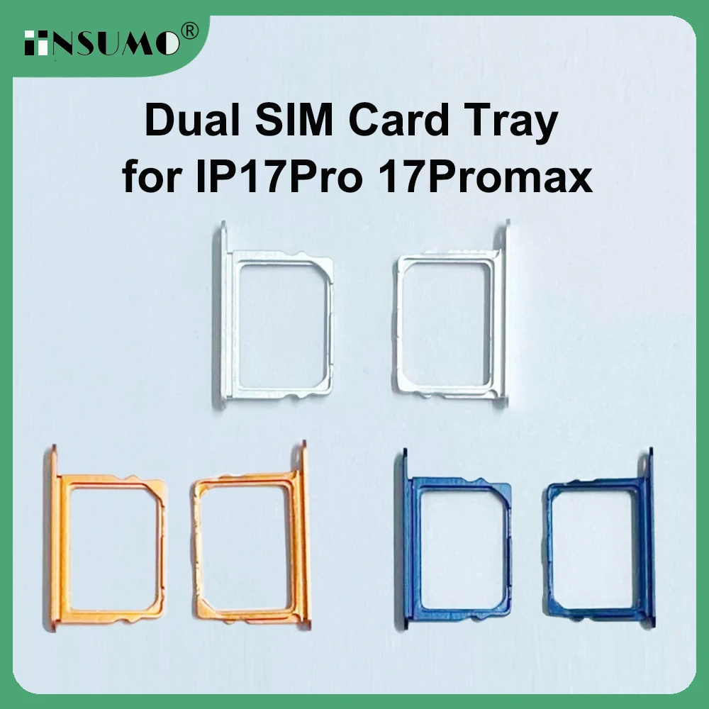 5pcs Dual SIM Card Tray Holder Replacement For iPhone 17 Pro Max Esim to Sim Dual Card SIM Tray Adapter No Color Difference