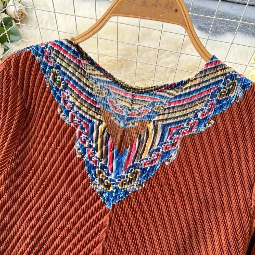 ชุดเดรสวินเทจแขนยาวแบบต่อผ้าสไตล์ลำลองสำหรับงานเลี้ยงตอนเย็น ชุดเดรสสำหรับงานพิธีในสไตล์ไฮสตรีทสำหรับผู้หญิง