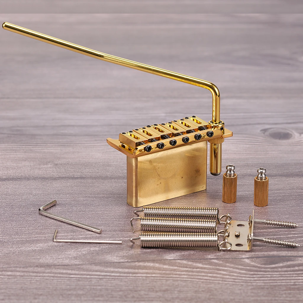 

Gold Electric Guitar Bridge - 10.5mm Spacing for ST Tremolo Fender Strat Style Guitars Parts & Accessories