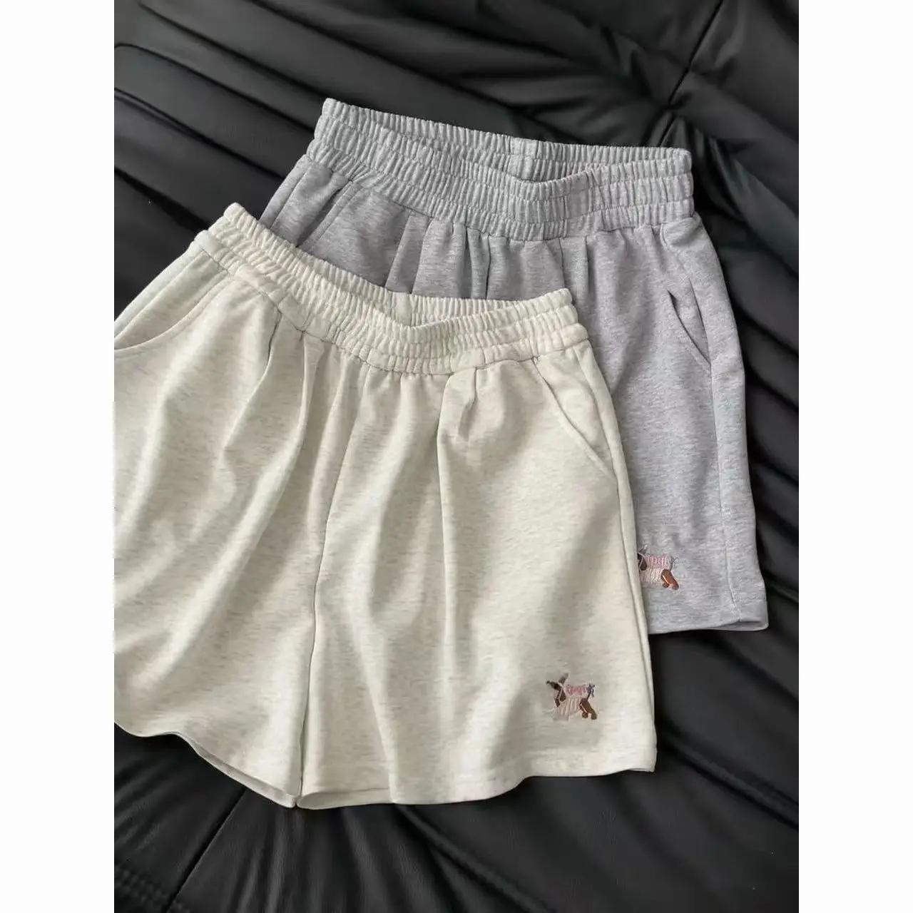 2026 Summer Shorts Women Puppy Casual Sports Shorts New Loose Slimming Wide Leg Pants Korean Fashion Streetwear Clothes Woman