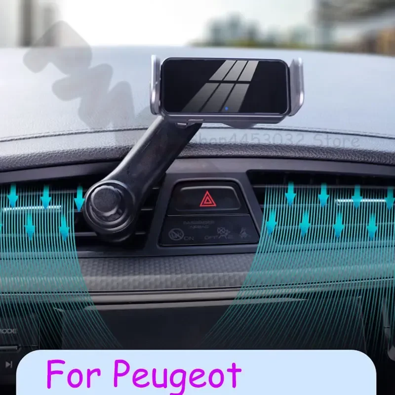 Electric Car Phone Holder For Peugeot 2008 3008 4008 508 307 Auto Clamping Air Vent Mount Stand GPS Support Accessories