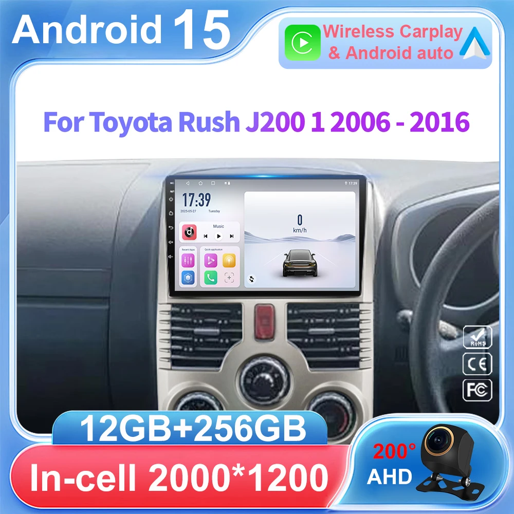 

Android 15 Carplay For Toyota Rush DAIHATSU TERIOS Multimedia Car GPS Player Navigation Touch Screen Stereo Radio No 2 Din DVD